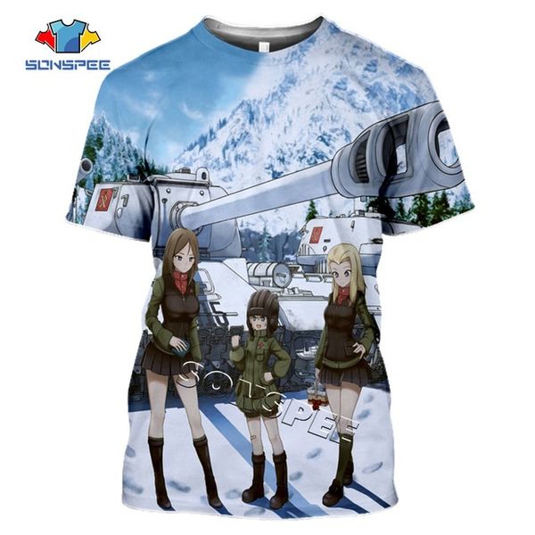 

3d anime print homme men girls und panzer 3d print shirts horror hippie kawaii men clothing