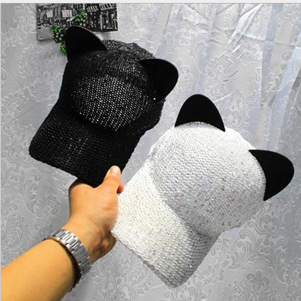 

new ladies hats fashion equestrian hat designer beanie hat cat ear cap cycling bottle caps simple female bucket hat 111, Black;white