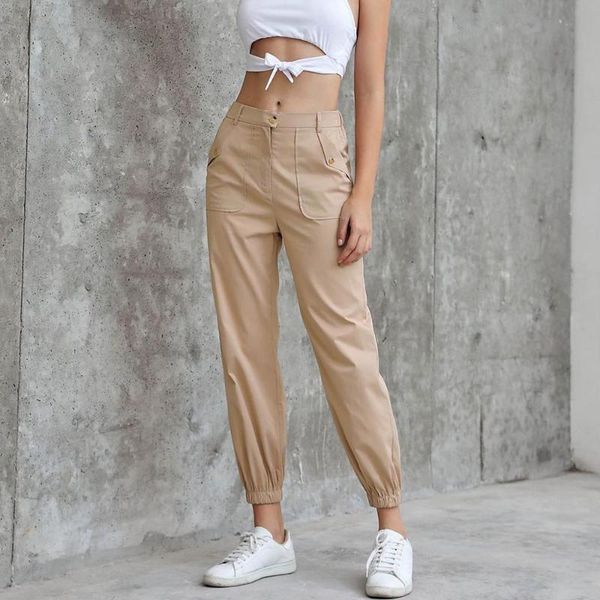

women's casual trouser high sports pocket loose pants new ladies loose pants outdoor riding fitness trouser streetwear, Black;blue