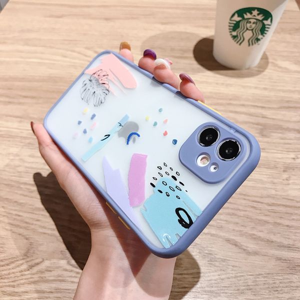 

new luxury colorful graffiti pattern case for iphone 11 pro max 8 7 plus x xs max xr soft bumper matte phone cover
