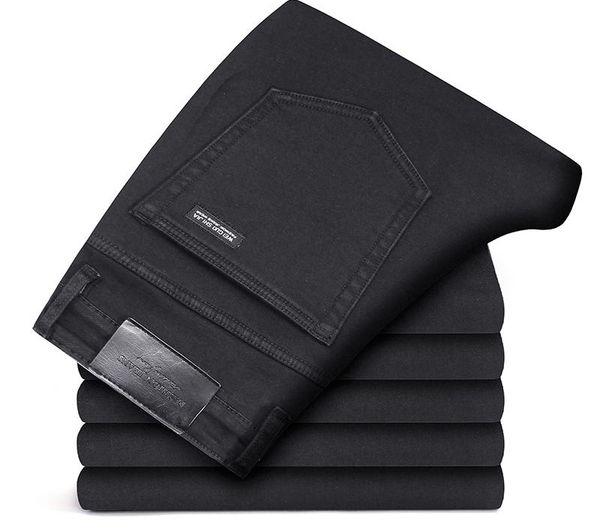 

men's slim fashion jeans male elastic gray skinny leisure jeans brand clothing, Blue