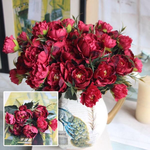 

1 bunch european artificial peony decorative party silk fake flowers peonies for home l decor diy wedding decoration wreath