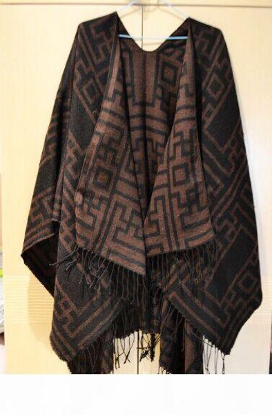 

new arrival aztec wool poncho hooded cape, big size women wrap shawls scarf, ing, Blue;gray