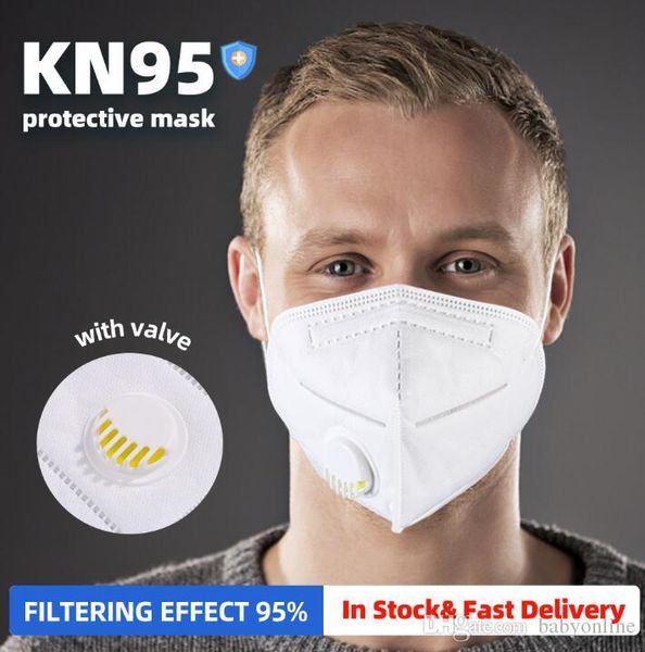 

Mask with Valve Safety Protective Mask PM2.5 Fliter Anti Dust Pollution Earloop Face Mask Respirator