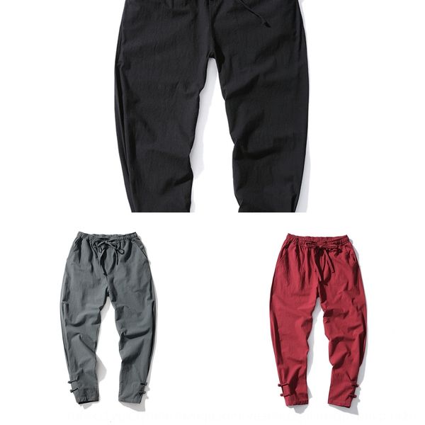 

spring and autumn new men's solid colorleggings casual pants chinese style plus size casual pants fashionable men's trousers pn0ew, Blue