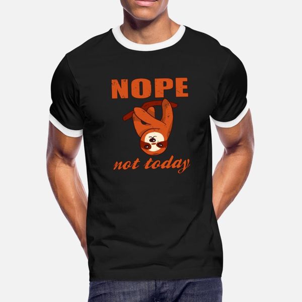 

sloth nope not today t shirt men cute 100% cotton plus size 3xl letter cute new style summer pictures shirt