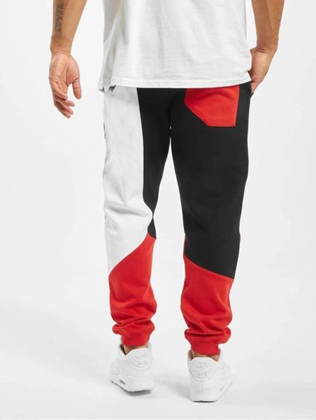 

casual cool loose patchwork color straight sports pants casual mens active trousers designer mens pants, Black