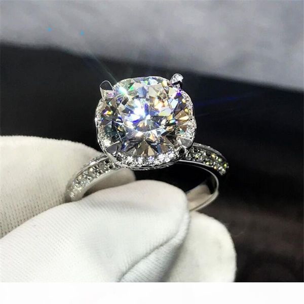 

любители форме сердца 100% венчания soild 925 серебряное кольцо 0.8ct сона 5a циркон cz участие группы кольца для женщин, Slivery;golden