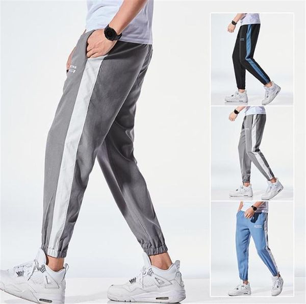

drawstring loose pencil pants 20ss mens summer streetwear mens harem ankle banded pants fashion elastic waist, Black