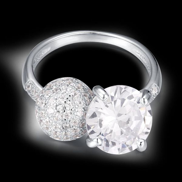 

cluster rings fahmi 2021 100% 925 sterling silver love heart ring1-9original jewellery for women party wedding gift, Golden;silver