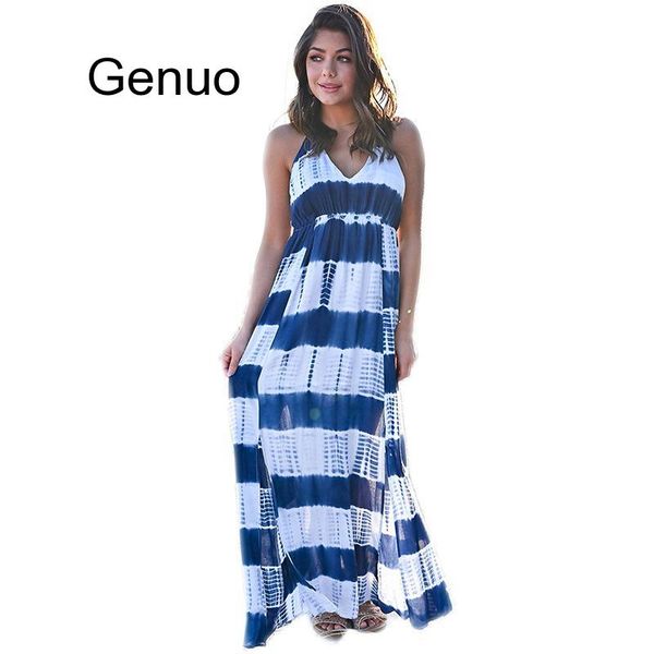 

women's swimwear long dress women summer v-neck striped high waist hollow out backless maxi beachwear vacation leisure vestidos, White;black