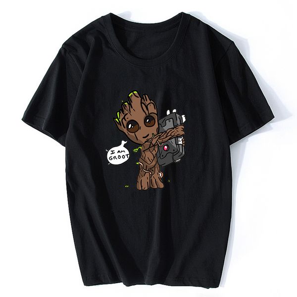 

new guardians of the galaxy summer groot tee shirt homme cotton o-neck short sleeved casual t-shirt men 3xl