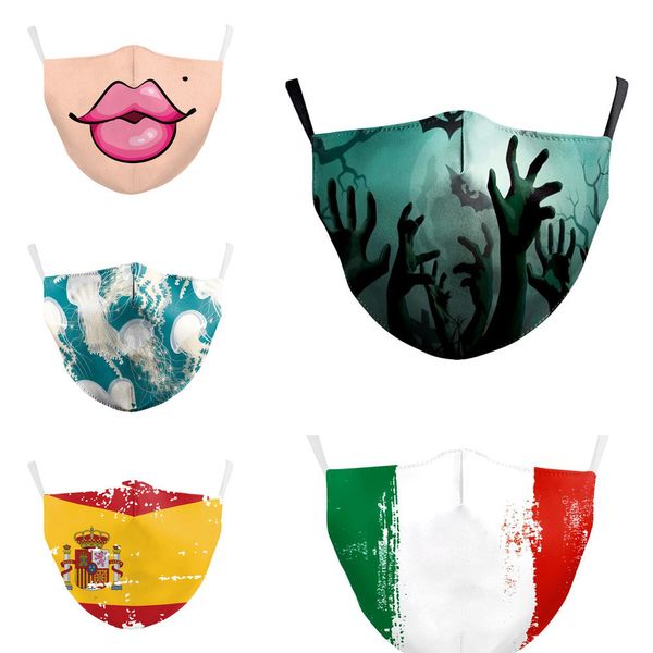 

italy spain flag print forza cool mask keep fighting face masks fabric protective pm 7udc1