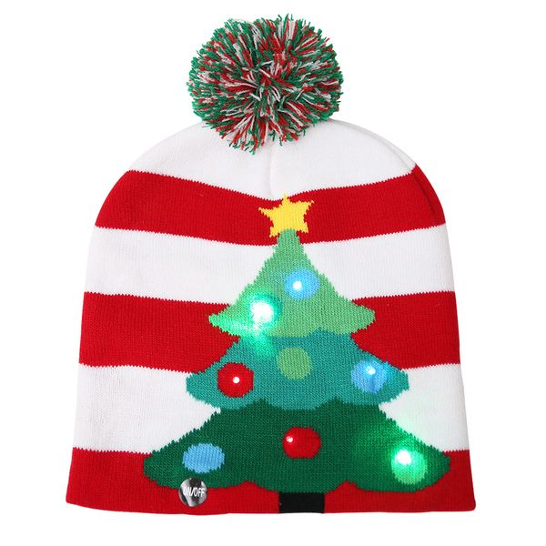 

soft led knitting glowing gift home with light christmas kid beanie hat holiday