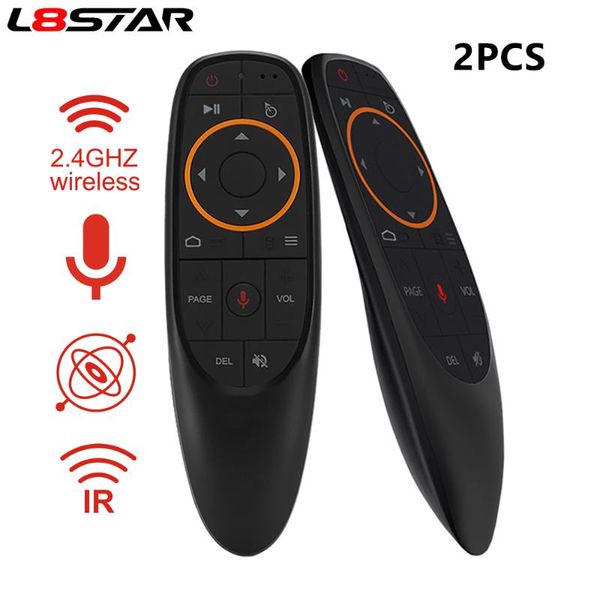 

remote controlers 2pcs g10s gyro air mouse google voice smart control 2.4g wireless ir learning for h96 max hk1 android tv box