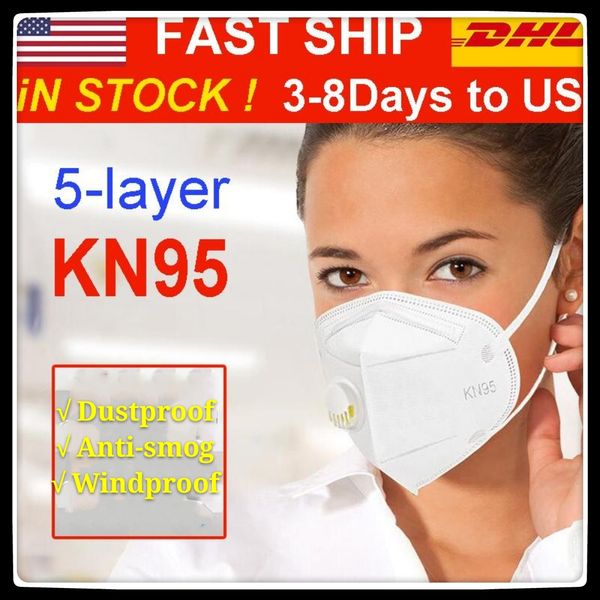 

Kn95 mask with breathing valve, five-layer filter mask, conforms to American standards, high-quality mask, free shipping