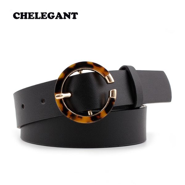 

new european fashion women belt wild round leopard buckle retro simple female belt jeans slacks decorative, Black;brown