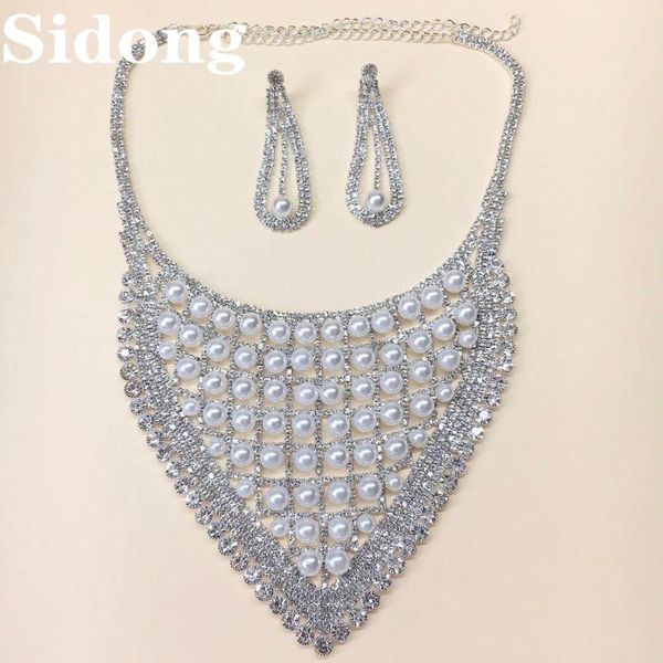 

мода блеск кристалл rhinestone ожерелье цепи новобрачных ожерелье перлы bridal партия обручальное подарков, Golden;silver