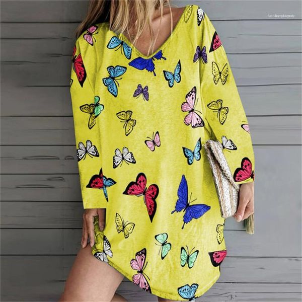 

color butterfly printed long sleeve dress casual street style female clothing autumn womens designer mini dress solid, Black;gray