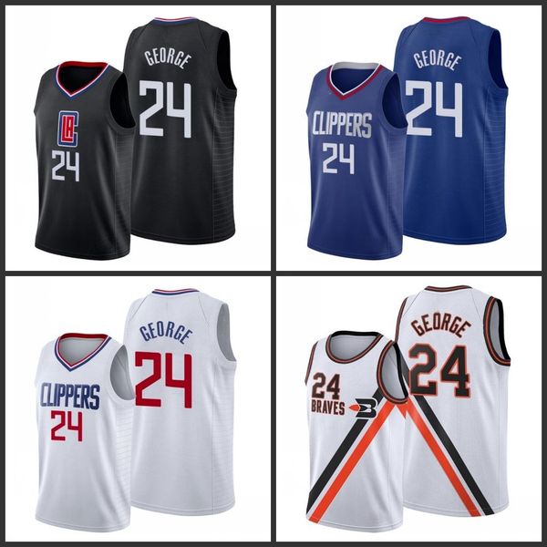 

los angeles clippers paul george los men city basketball jersey, Black