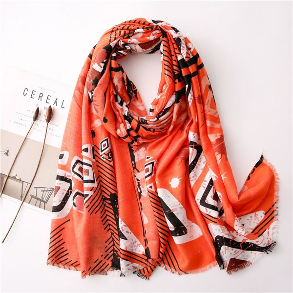 

new 2020 cotton women print scarf bandana hijab foulard scarves cachecol poncho femme shawl bandanas scarfs, Blue;gray