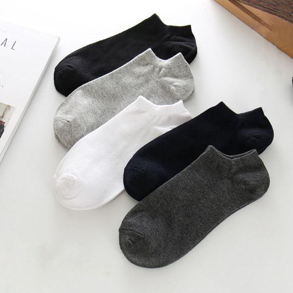 

2020 men summer boat socks polyester cotton socks four seasons men's short tube thin section breathable sockssc106-5pairs, Black