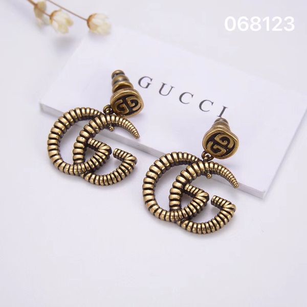 

new products europe and america swarovski retro earrings popular letters female new personality fashion earrings, Golden;silver