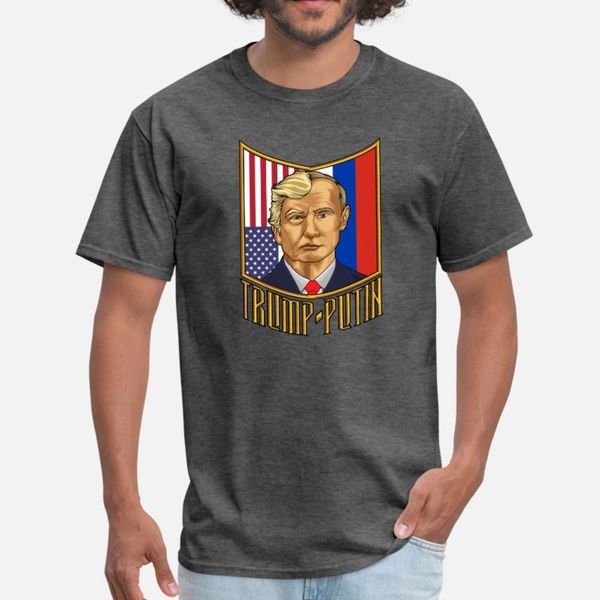 

trump putin election poster t shirt men customized short sleeve round collar letter fit new style spring autumn outfit shirt