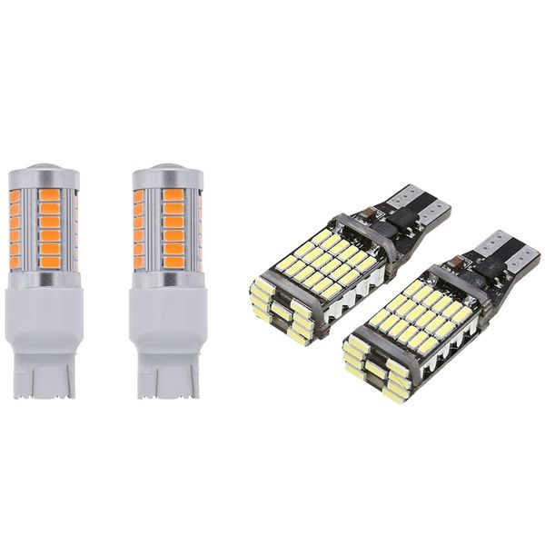 

2x 7443, t20 светодиодные лампочки amber yellow 900 lumens поворотные сигналы света 2 шт. t15 w16w светодиодный резервный лампочку 920 921 9