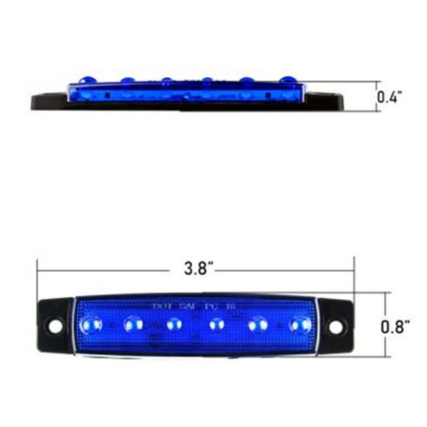 

utv rock light boat abs 7 x 2 x 1cm blue pickup 8 pods dc 12v-24v ip65