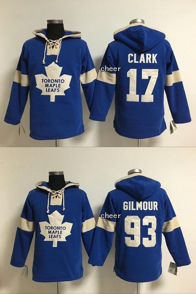 

2016 custom name number men's toronto maple leafs #17 clark #93 gimout blue hoodies hooded hockey jerseys sweatshirts, Black;red