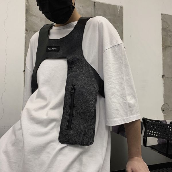 

охладить street dance одежда прохладный жилет мужской моды улице одежда tactical vest легкий тенденции моды марка аксессуары, Black;white