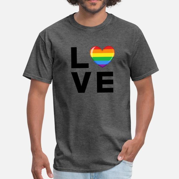 

lgbt love heart rainbow t shirt men customized cotton plus size 3xl outfit crazy funny casual summer letter shirt