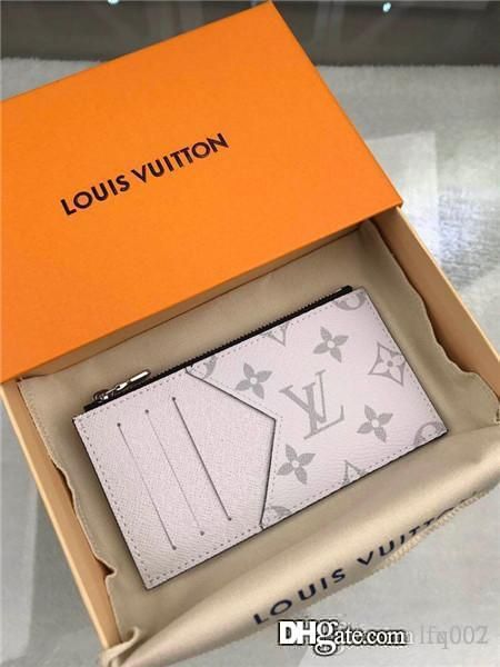 

women wallet designer luxury bag coin purse genuine leather card holder air star 7264991 m62914 lou series size 8x14.5x1cm with box, Red;black