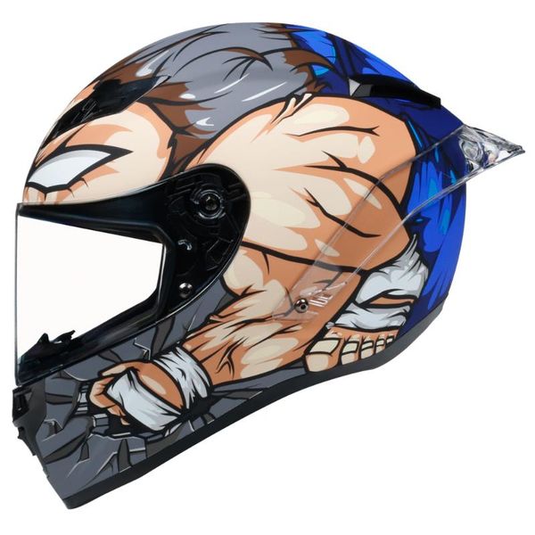 

full face motorcycle helmet fight man painting helm casco de moto capacete racing off road dot certified