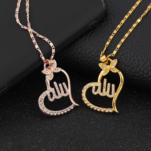 

fashion creative islamic heart-shaped pendant irish muslim necklace, Silver