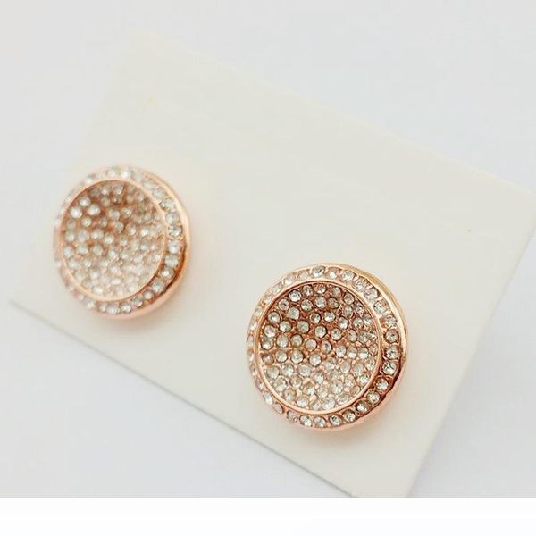 

new york stylist earrings pave diamonds round ear stud women fully jewelled earrings famous jewelries, Golden;silver