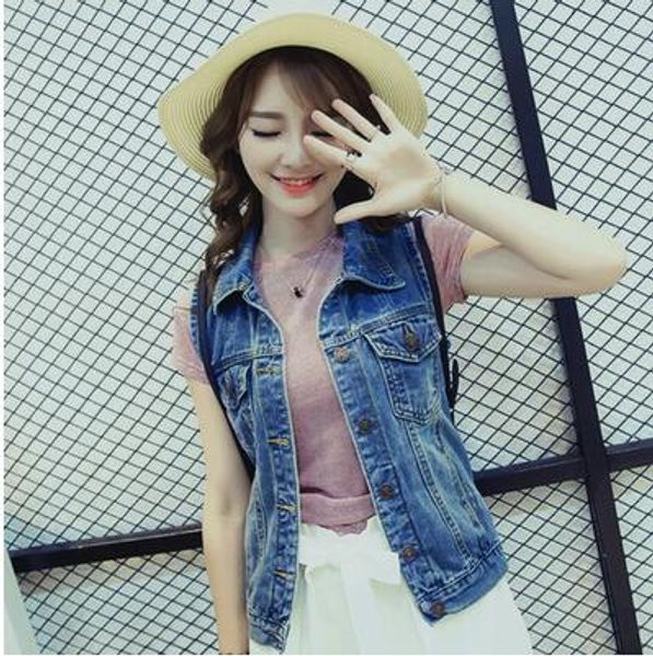 

s-3xl 4xl plus size denim vest women coat spring summer vest jeans coats female short sleeveless denim outerwear, Black;white