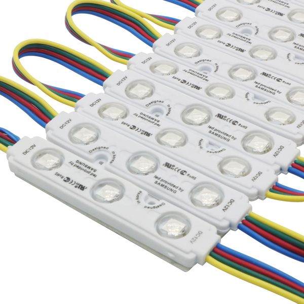 DC12V 5050 3LEDs LED-Modul 5050 RGB LED-Lichteinspritzlinsenmodul RGB IP67 Wasserdicht Werbung 45LM Superhell