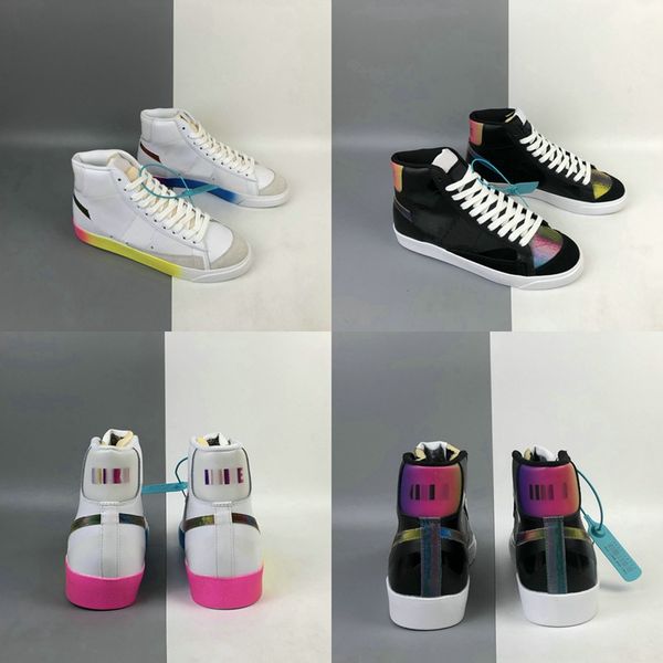 

2020 blazer the new way mid 77 vntg suede women mens sport running shoes laser black white rainbow skateboard sneakers casual chaussures