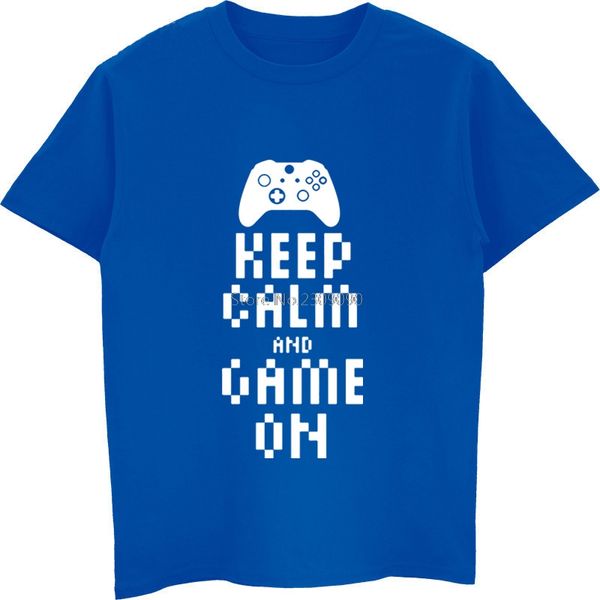 

лето сохраняй спокойствие и игра на футболки мужчин топы хлопка с коротким рукавом o-образным вырезом gamer тенниску смешной тройники haraju