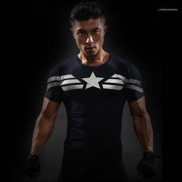 

neck fitness short sleeve clothing casual apparel avengers men summer quick dry print tshirts fashion crew, White;black