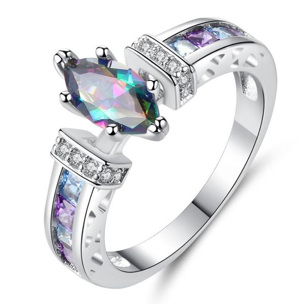 

jewelry marquise colorful rings rhombus shape solitaire rings for women simple classic fashion of shipping, Golden;silver