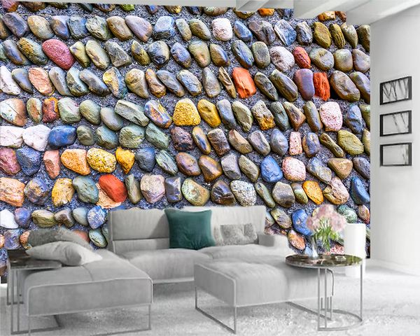 

3d современные обои романтический пейзаж 3d обои mural цветные каменная стена пользовательские 3d фото обои home decor