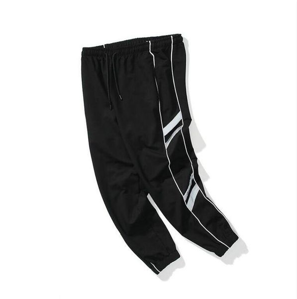 

20fw fashion letters embroidery sweatpants for mens women pants spring autumn track pants drawstring reflection jogger pant 2 colors m-2xl, Black