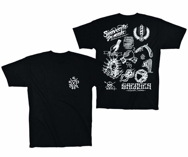 

2019 men summer new brand men's new funny brand clothing tee shirts pomade greaser skull hair rockabilly barber biker t shirt