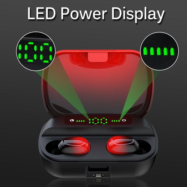 

cgjxsq61 tws wireless bluetooth 5 .0 earphones ipx7 waterproof headphones 3500mah charging case 9d stereo headset led display