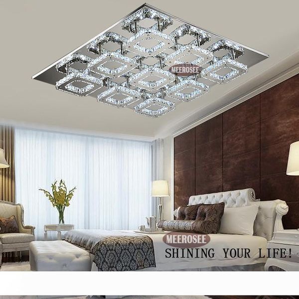 

modern led square surface mounted lamp crystal chandeliers ceiling light fixture for foyer living room