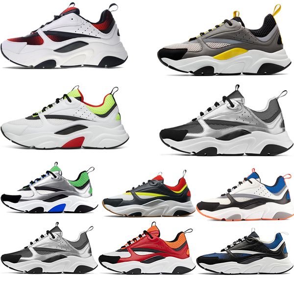 

new arrival canvas calfskin mens trainers woman sneaker running shoes mixed colors black grey b22 technical knit chaussures shoes size 35-46