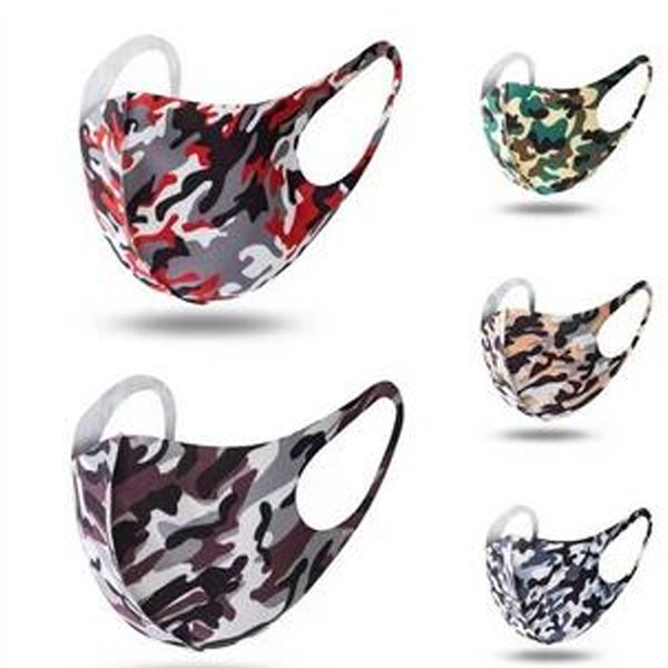 

camouflage mask camo mouth cover anti-bacterial pm2.5 respirator dustproof washable reusable silk cotton masks breathing masks